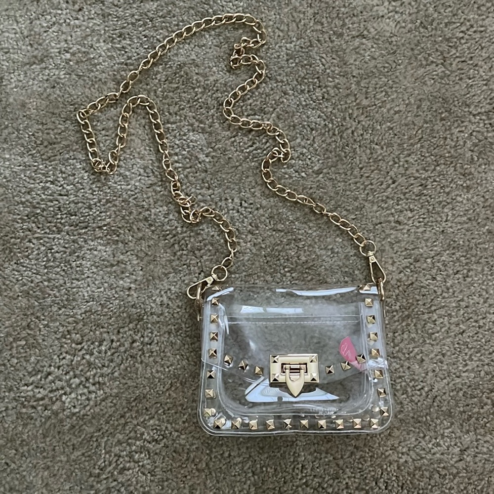 Pink Lily Always with me clear studded bag